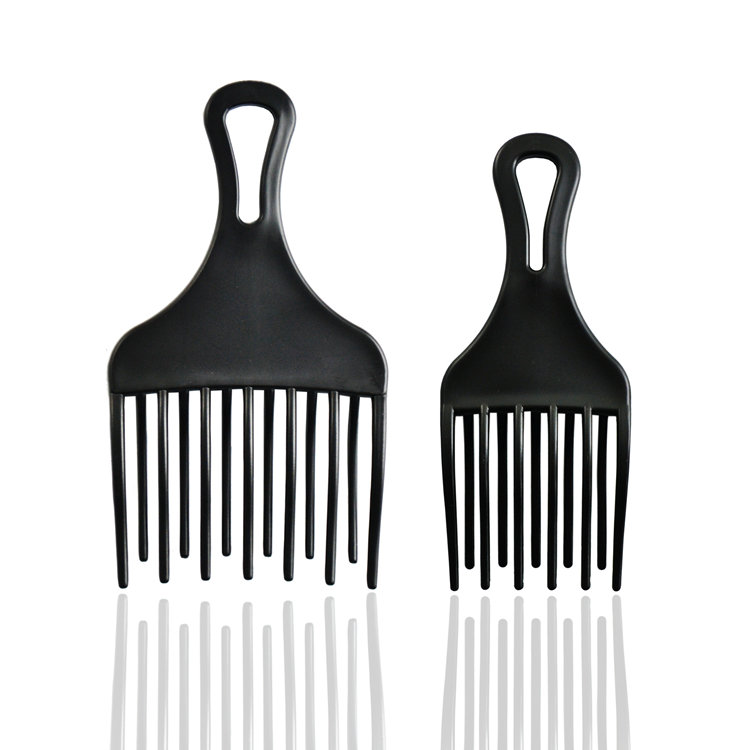 African Vintage Plastic Insert Pick Hair Comb Wide Teeth Hair Beauty Combs For Men Hairdressing Styling Tool 