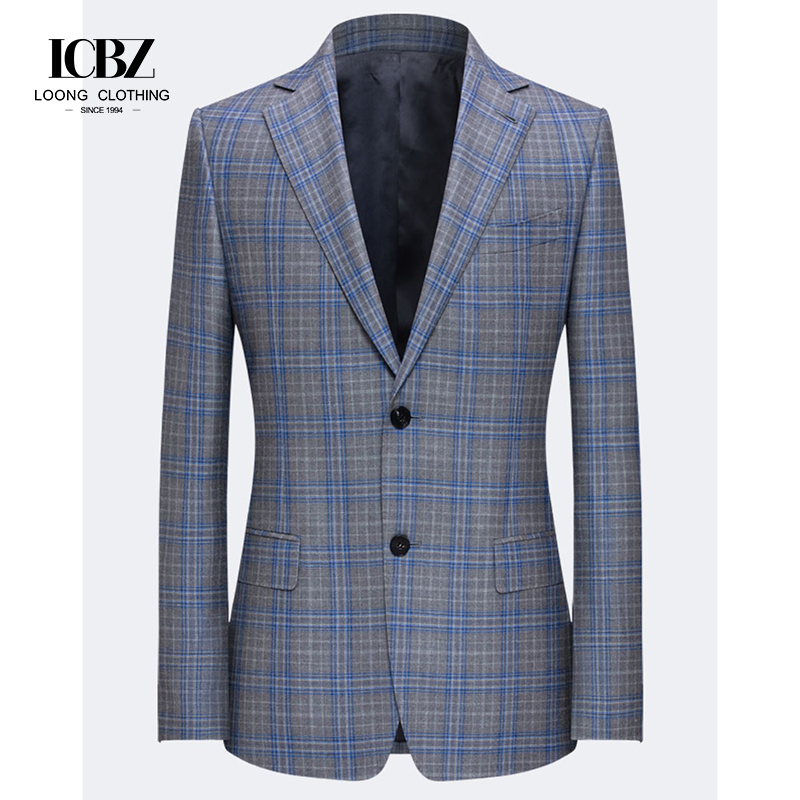 British plaid suit men's new Italian imported fashion casual handmade wool handsome suit jacket